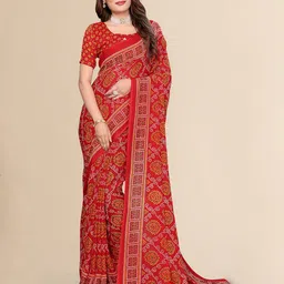 Moda Rapido Bandhani Printed Saree With Blouse Piece-picture-30