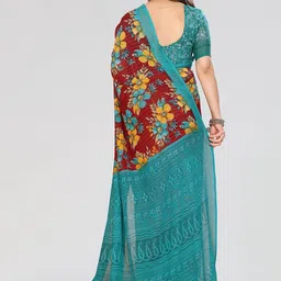 Moda Rapido Floral Poly Georgette Designer Saree image 4