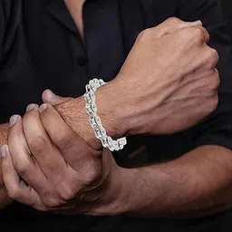 APUNKA D FASHION Men Silver Bracelet image 2