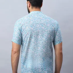 Armaan Ethnic Men Floral Print Short Kurta image 3