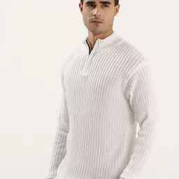 THE BEETEL HOUSE Men Ribbed Mock Collar Pullover image 4