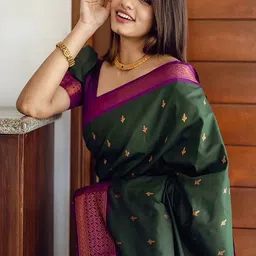 Moda Rapido Ethnic Motifs Zari Silk Blend Banarasi Saree image 2