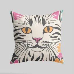 THE PRINT PLATTER White & Black Printed Square-Shaped Pre-Filled Cushion image 5