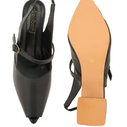 DressBerry Textured Leather Block Sandals with Buckles image 2