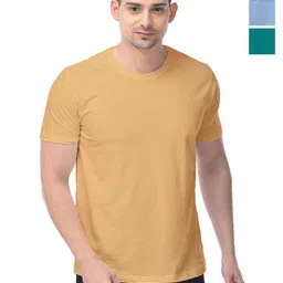 COLOR CAPITAL Unisex Pack Of 3 Solid Round Neck Cotton T-shirts-picture-13