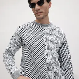 The Roadster Life Co. Checked & Typography Design Pullover-image-87