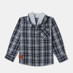 R&B Boys Classic Hood Checked Cotton Casual Shirt-picture-33