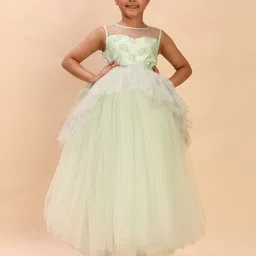 Toy Balloon kids Girls Tulle Peplum Maxi Dress-image-69