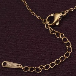 PALMONAS 18k Gold-Plated Ridge Heart T-Bar Stainless Steel Chain image 3
