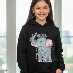 Naughty Ninos Girls Printed Hooded Sweatshirt-image-90