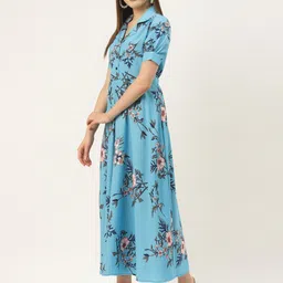 DressBerry Women Floral Print Crepe A-Line Maxi Dress image 5