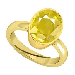 VISHVMA Gold-Plated 5.00 Ratti To 5.50 Ratti Sapphire Studded Finger Ring image 2