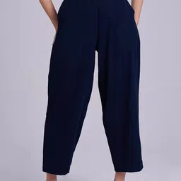 TORSHA Women Relaxed Fit High Rise Parallel Trousers-image-4