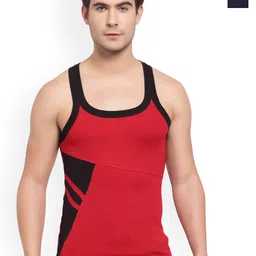 Sporto by Macho Men Pack Of 2 Cotton Colourblocked Gym Vests-image-82