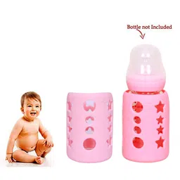 The Little Lookers Silicone Bottle Covers Pink - Fits Upto 240 ml & 150 ml Feeding Bottle image 2