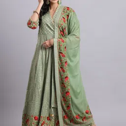 Lenims Women Floral Embroidered Thread Work Floral Anarkali Kurta-picture-21