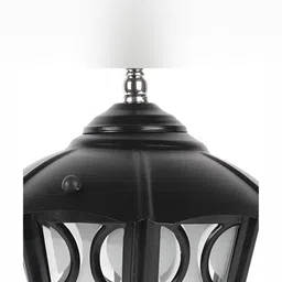 KINIS Black & White Modern Shaped Weatherproof & Rust-Resistant Outdoor Pole Lamp image 5