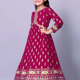 BAESD Ethnic Motifs Print Georgette Maxi Dress image 3