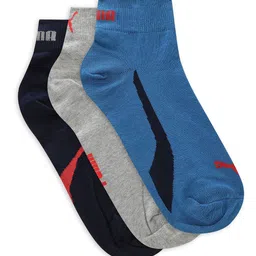 Puma Lifestyle Unisex Pack Of 3 Patterned Ankle Length Quarter Socks image 2