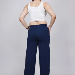 NU CLOTHS Women Relaxed Straight Leg High-Rise Trousers image 4