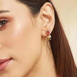 Fabindia Gold-Plated Artificial Stones Studded Spherical Studs image 2