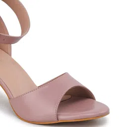 TRASE Women Peach Block Heels image 5