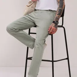 SHOWOFFFF Men Comfort Slim Fit Low-Rise Trousers-image-78