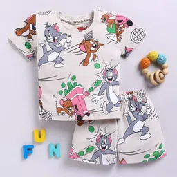 YK X Tinyo Infant Boys Tom & Jerry Printed Pure Cotton T-shirt with Shorts-picture-12