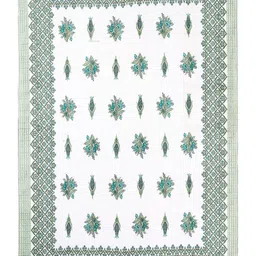 JAIPUR FABRIC White Floral Bedsheet with 2 Pillow Covers image 2