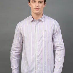 Club York Men Slim Fit Vertical Striped Spread Collar Casual Shirt-picture-27