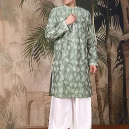 Sangria Men Floral Embroidered Sequinned Kurta-picture-30