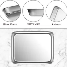 valajogi Baking Sheet with Wire Rack,Cookie PanSet,NonStick Cooling Rack forOven Cooking, 3 Slice Toast Rack image 5