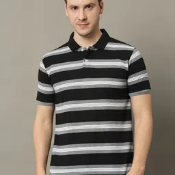 GET GOLF Men Striped Polo Collar Cotton T-shirt-picture-12
