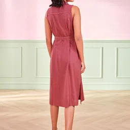 AND Women Solid A-Line Dress image 4