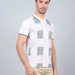 Crimsoune Club Men Printed Polo Collar Pockets Slim Fit T-shirt image 4