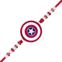 Vighnaharta Stones Studded & Beaded Captain America Thread Rakhi image 4