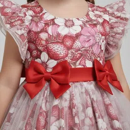 Sangria Girls Printed Pure Cotton Fit & Flare Dress image 3