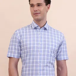 Greenfibre Checked Cutaway Collar Slim Fit Shirt-picture-21