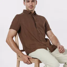 Celio Men Classic Fit Solid Spread Collar Cotton Casual Shirt image 2