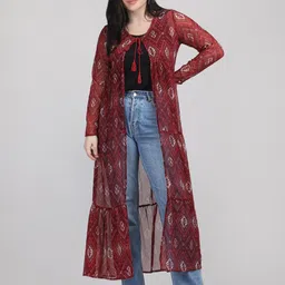 AB Collection Women Printed Longline Shrug image 4