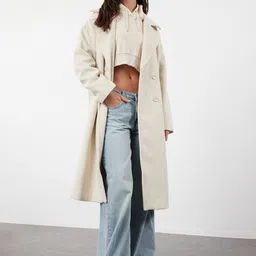 Trendyol Women Notched Lapel Single-Breasted Trench Coat-picture-27