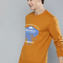 HAMBERG Men Graphic Printed Full Sleeve Sweatshirt image 4