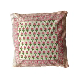 Fabric Venue White & Pink Set of 5 Ethnic Motifs Square Cushion Covers image 4