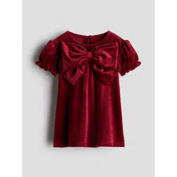H&M Bow-Detail Velour Dress image 4