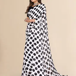 Moda Rapido Polka Dot Poly Georgette Saree image 2
