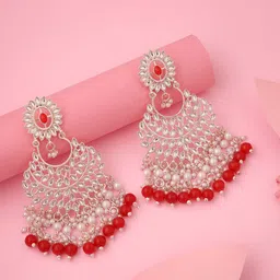 Anouk Gold-Plated Artificial Stones And Beads Beaded Contemporary Shaped Drop Earrings image 5