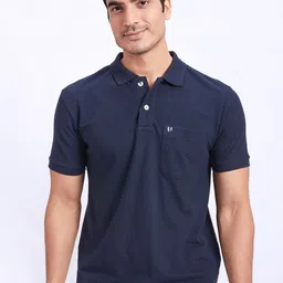 PRORIDERS Men Solid Navy Blue Regular Fit Polo T-shirt-image-14