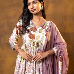 Swishchick Floral Print A-Line Maxi Dress-picture-14