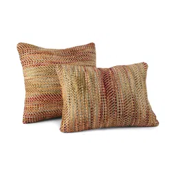 PILLOW TREE 2 Pieces Self-Design Cotton Rectangle Pre-Filled Cushions 14 cm x 20 cm image 3