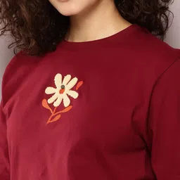 DILLINGER Floral Embroidered Pure Cotton T-shirt image 5